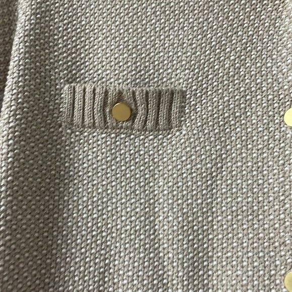 Banana Republic size medium white, tan, gold cardigan sweater - Picture 4 of 10